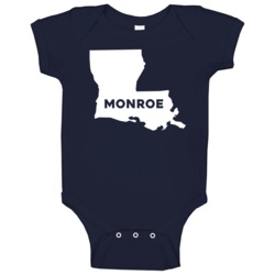 Monroe Louisiana Custom City Patriotic Usa Baby One Piece