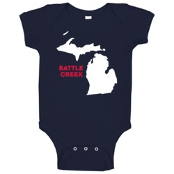 Battle Creek Michigan Custom City Patriotic Usa Baby One Piece