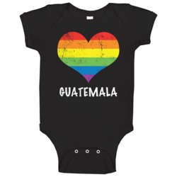 I Love Guatemala Pride Heart Gay Lesbian Lgbtq Baby One Piece