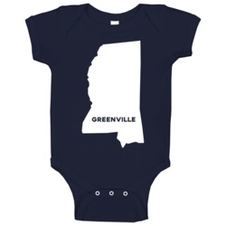 Greenville Mississippi Custom City Patriotic Usa Baby One Piece
