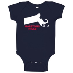 Marstons Mills Massachusetts Custom City Patriotic Usa Baby One Piece