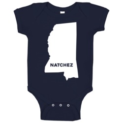 Natchez Mississippi Custom City Patriotic Usa Baby One Piece