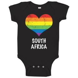 I Love South Africa Pride Heart Gay Lesbian Lgbtq Baby One Piece