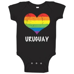I Love Uruguay Pride Heart Gay Lesbian Lgbtq Baby One Piece