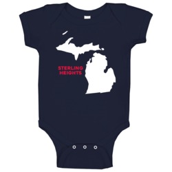 Sterling Heights Michigan Custom City Patriotic Usa Baby One Piece