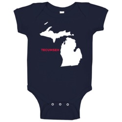 Tecumseh Michigan Custom City Patriotic Usa Baby One Piece