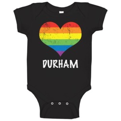 I Love Durham Pride Heart Gay Lesbian Lgbtq Baby One Piece