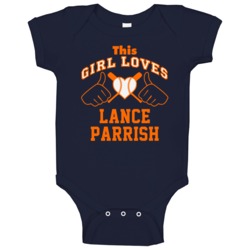 This Girl Loves Lance Parrish Detroit Baseball Player Classic Baby One This Girl Loves Lance Parrish Detroit Baseball Player Classic Baby One