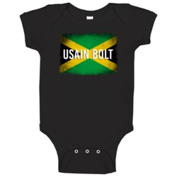 Country Flag Usain Bolt Jamaica Track 100 M Olympics Baby One Piece Country Flag Usain Bolt Jamaica Track 100 M Olympics Baby One Piece