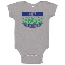 Marta For President Brazil Football Baby One Piece Marta For President Brazil Football Baby One Piece