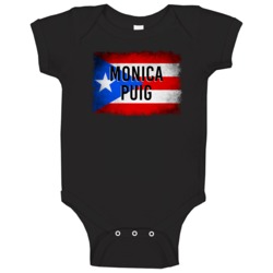 Country Flag Monica Puig Puerto Rico Tennis Olympics Baby One Piece Country Flag Monica Puig Puerto Rico Tennis Olympics Baby One Piece