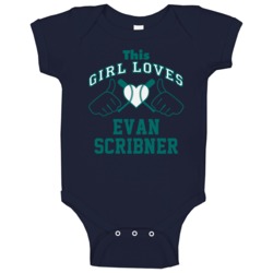 This Girl Loves Evan Scribner Seattle Baseball Player Classic Baby One This Girl Loves Evan Scribner Seattle Baseball Player Classic Baby One