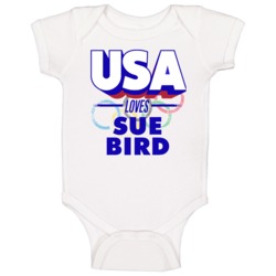 Usa Loves Sue Bird Usa Basketball Olympics Baby One Piece Usa Loves Sue Bird Usa Basketball Olympics Baby One Piece