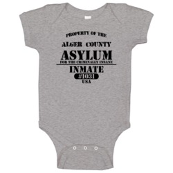 Alger County Michigan Insane Prison Asylum Baby One Piece Alger County Michigan Insane Prison Asylum Baby One Piece