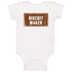 Biscuit Maker Vintage Look Distressed Wood Texture Baby One Piece Biscuit Maker Vintage Look Distressed Wood Texture Baby One Piece