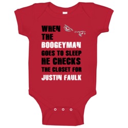 Justin Faulk Charlotte North Carolina Boogeyman Baby One Piece Justin Faulk Charlotte North Carolina Boogeyman Baby One Piece