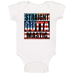 Straight Outta Mastic New York Usa American City Patriotic Flag Baby O Straight Outta Mastic New York Usa American City Patriotic Flag Baby O