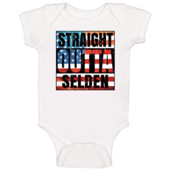 Straight Outta Selden New York Usa American City Patriotic Flag Baby O Straight Outta Selden New York Usa American City Patriotic Flag Baby O
