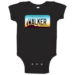 Walker Arizona Custom Name License Plate Customizable Baby One Piece Walker Arizona Custom Name License Plate Customizable Baby One Piece