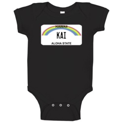 Kai Hawaii Custom Name License Plate Customizable Baby One Piece Kai Hawaii Custom Name License Plate Customizable Baby One Piece