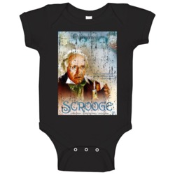 Scrooge Christmas Movie Poster Alastair Sim Baby One Piece Scrooge Christmas Movie Poster Alastair Sim Baby One Piece