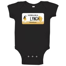 Lynch Nebraska Custom Name License Plate Customizable Baby One Piece Lynch Nebraska Custom Name License Plate Customizable Baby One Piece