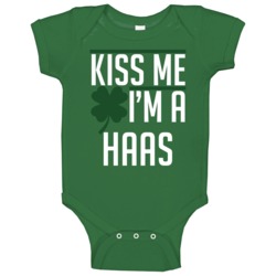 Kiss Me I'm A Haas St Patricks Day Drinking Baby One Piece Kiss Me I'm A Haas St Patricks Day Drinking Baby One Piece