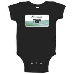 Troy Tennessee Custom Name License Plate Customizable Baby One Piece Troy Tennessee Custom Name License Plate Customizable Baby One Piece