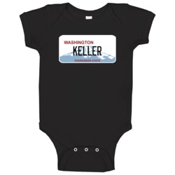Keller Washington Custom Name License Plate Customizable Baby One Piec Keller Washington Custom Name License Plate Customizable Baby One Piec