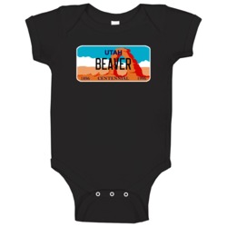 Beaver Utah Custom City License Plate Customizable Baby One Piece Beaver Utah Custom City License Plate Customizable Baby One Piece