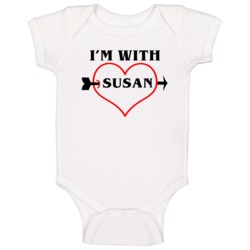 Im With Susan Arrow Through Heart Valentines Day Lovers Baby One Piece Im With Susan Arrow Through Heart Valentines Day Lovers Baby One Piece