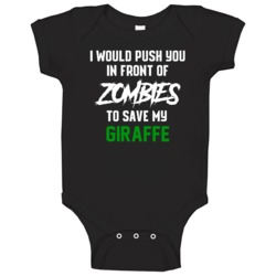 Giraffe To Save My Pet Funny Halloween Zombie Baby One Piece Giraffe To Save My Pet Funny Halloween Zombie Baby One Piece