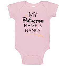 My Princess Name Is Nancy Cartoon Princess Inspired Baby One Piece My Princess Name Is Nancy Cartoon Princess Inspired Baby One Piece