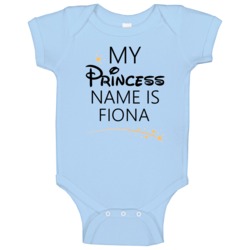 My Princess Name Is Fiona Cartoon Princess Inspired Baby One Piece My Princess Name Is Fiona Cartoon Princess Inspired Baby One Piece