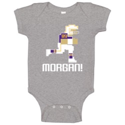 David Morgan # 89 Tecmo Bowl Minnesota Football Athlete Fan Baby One P David Morgan # 89 Tecmo Bowl Minnesota Football Athlete Fan Baby One P