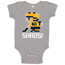 Juuse Saros # 74 Tecmo Nashville Hockey Athlete Fan Baby One Piece Juuse Saros # 74 Tecmo Nashville Hockey Athlete Fan Baby One Piece