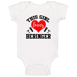 This Girl Loves Beringer Alcohol Beer Wine Lovers Baby One Piece This Girl Loves Beringer Alcohol Beer Wine Lovers Baby One Piece