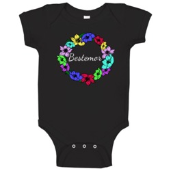 Bestemor Circle Of Flowers Loving Norwegian Mothers Day Baby One Piece Bestemor Circle Of Flowers Loving Norwegian Mothers Day Baby One Piece