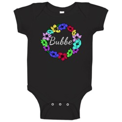 Bubbe Circle Of Flowers Loving Yiddish Mothers Day Baby One Piece Bubbe Circle Of Flowers Loving Yiddish Mothers Day Baby One Piece