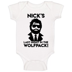 Last Night In The Wolf Pack Bachelor Party Customizable Baby One Piece Last Night In The Wolf Pack Bachelor Party Customizable Baby One Piece