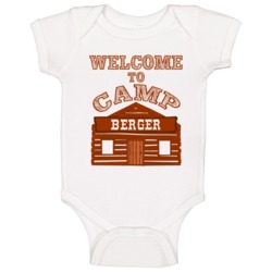 Berger Welcome To Camp Last Name Family Camping Trip Baby One Piece Berger Welcome To Camp Last Name Family Camping Trip Baby One Piece