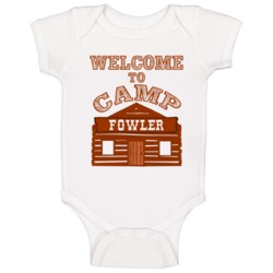 Fowler Welcome To Camp Last Name Family Camping Trip Baby One Piece Fowler Welcome To Camp Last Name Family Camping Trip Baby One Piece