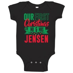 First Christmas As Mr And Mrs Jensen Love Newlyweds Holiday Gift Baby First Christmas As Mr And Mrs Jensen Love Newlyweds Holiday Gift Baby