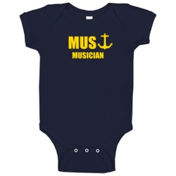Musician Mus Us Navy Baby One Piece Musician Mus Us Navy Baby One Piece