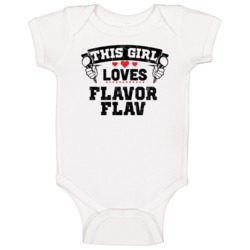 This Girl Loves Flavor Flav Hip Hop Artist Fan Baby One Piece This Girl Loves Flavor Flav Hip Hop Artist Fan Baby One Piece