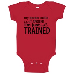 Border Collie Isnt Spoiled Im Just Well Trained Funny Baby One Piece Border Collie Isnt Spoiled Im Just Well Trained Funny Baby One Piece