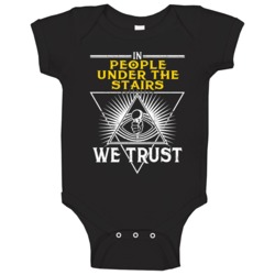 In People Under The Stairs We Trust Hip Hop Artist Fan Baby One Piece In People Under The Stairs We Trust Hip Hop Artist Fan Baby One Piece