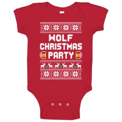 Wolf Christmas Party Ugly Sweater Custom Last Name Beer Drinking Baby Wolf Christmas Party Ugly Sweater Custom Last Name Beer Drinking Baby
