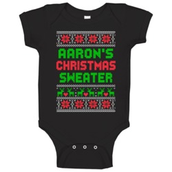 Aaron Ugly Christmas Sweater Funny Custom Name Holiday Gift Baby One P Aaron Ugly Christmas Sweater Funny Custom Name Holiday Gift Baby One P
