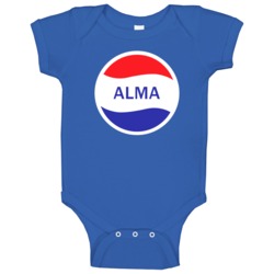 Alma Popular Drink Logo Parody Name Baby One Piece Alma Popular Drink Logo Parody Name Baby One Piece